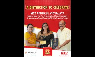 MET Rishikul Vidyalaya Ranked 12th in Maharashtra